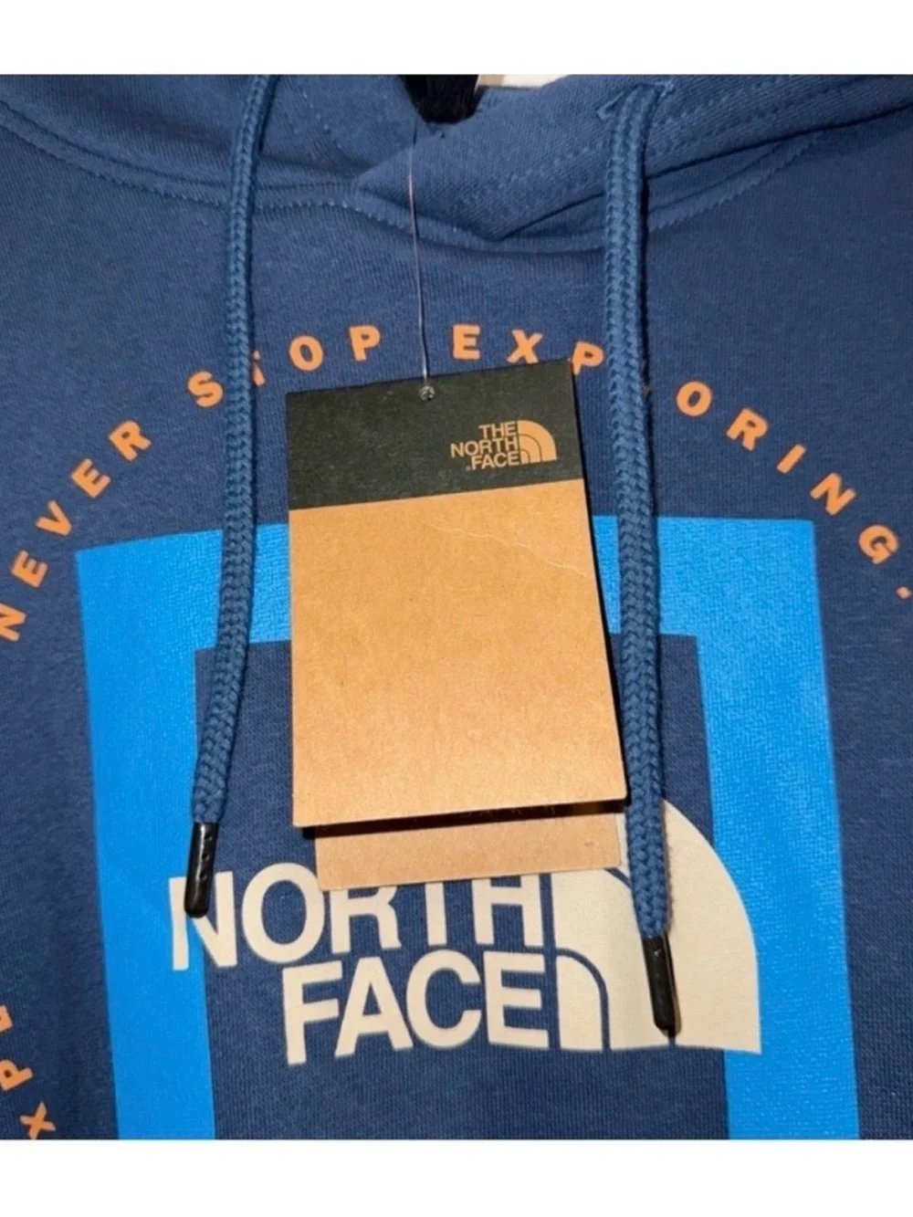 The North Face Men's Teal Blue Logo Pullover Hoodie